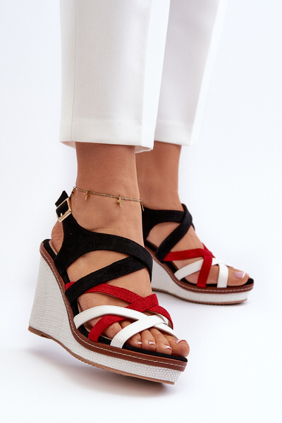 Keilsandalen mit Riemen Navy blau Ellen
