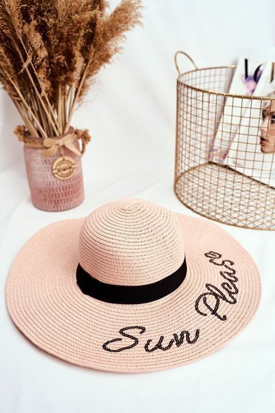 Chapeau Femme 100% Papier Rose A larges bords Sun Please