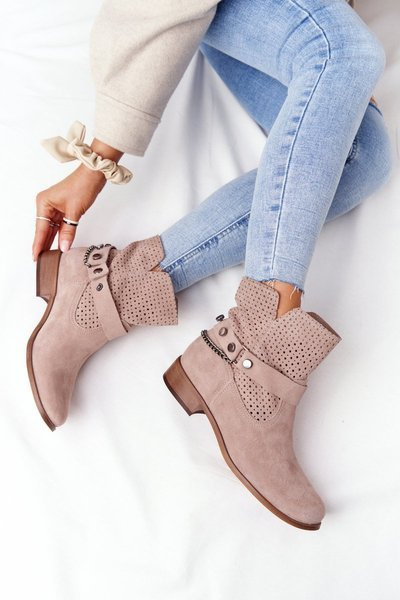 Bottes de Printemps Ajourées Lewski Shoes 2905-0 Beige
