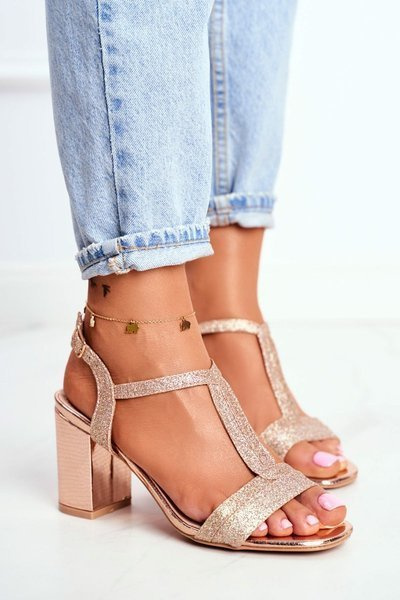 Sandales à talons aiguilles pour femmes Glitter Champagne Perfecto