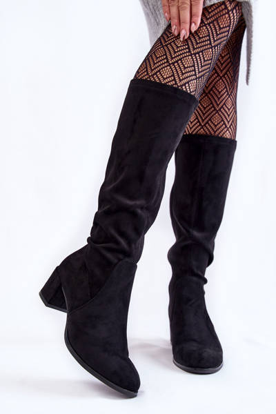 Bottes classiques en éco suède Sergio Leone KZ205 noires