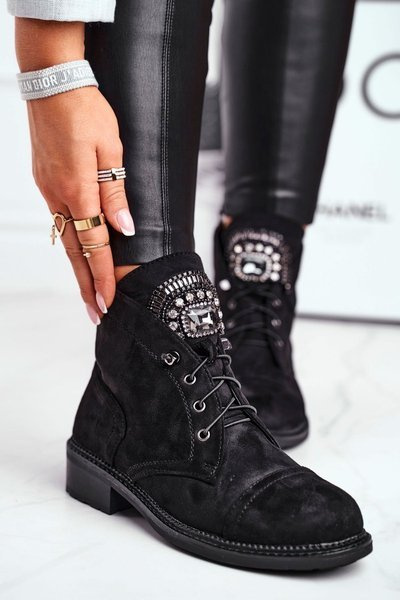 Bottes Hautes Femme Chaud Daim Noir Hondus