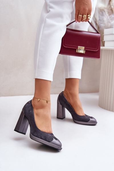 Escarpins En Daim Sur Talon Marron Laura Messi 2702