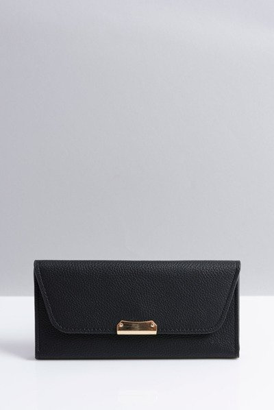 Stilvolle große schwarze Brieftasche für Frauen