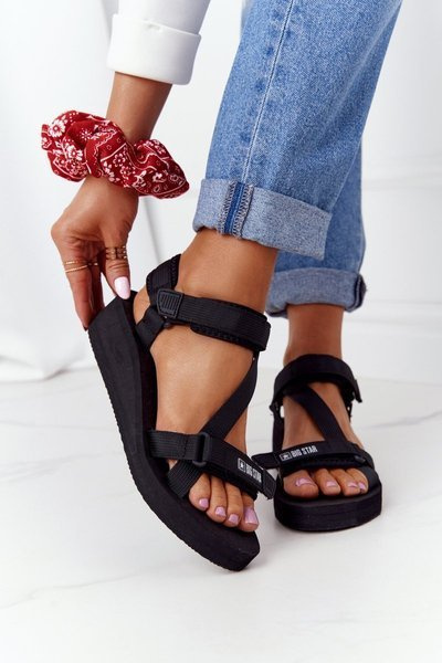 Sandales compensées en mousse Big Star FF274A349 Noir