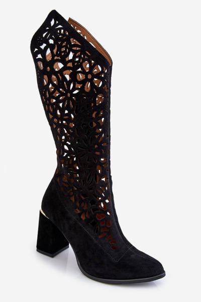 Cizme din piele intoarsa Leski 3234 negru