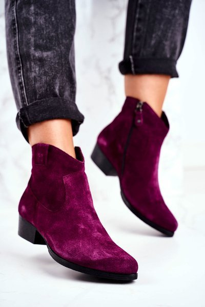 Women’s Boots On a Heel Maciejka Leather VIolet 04289-05