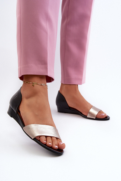 Leder Sandalen Maciejka 1971-65 Schwarz