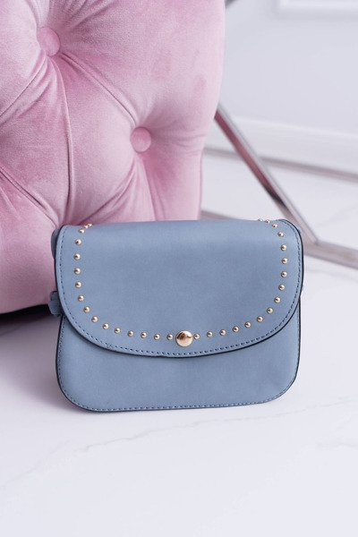 Sac à Main Femme Petit Coffre Rivets Dorés Bleu