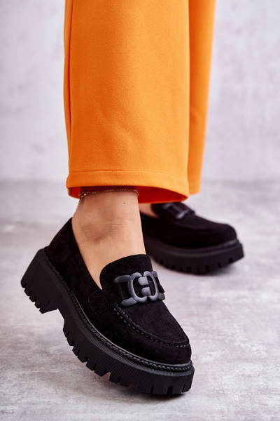 Damen-Brogues aus Wildleder mit Verzierung schwarze Leeza