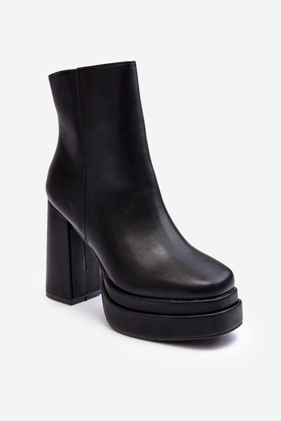 Bottes à talons hauts et à plateforme pour femmes noires Sandstra