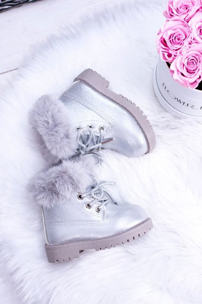 Chaussons Enfant Réchauffés Argent Trappers Phobos