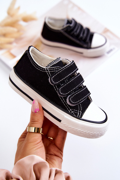 Baskets Enfant Avec Velcro Noir Bernie