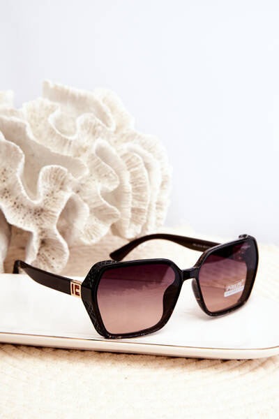 Damen Sonnenbrille mit Verlaufstönung UV400 Braun-Schwarz