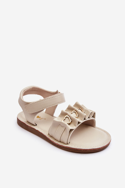 Kindersandalen mit Klettverschluss Herzen Beige Havanna