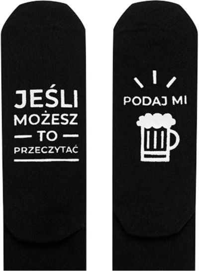 Vyrų Kojinės Su Užrašais Duok Man Alų Juodos