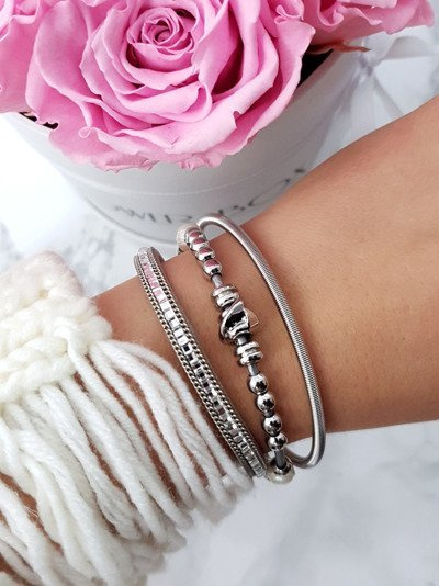 Perlen- und Zirkonia-Armband Pink Bella für Damen