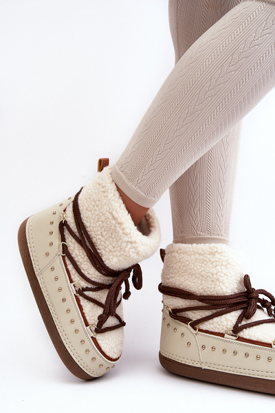 Bottes de neige rembourrées pour femmes Beige Rohes