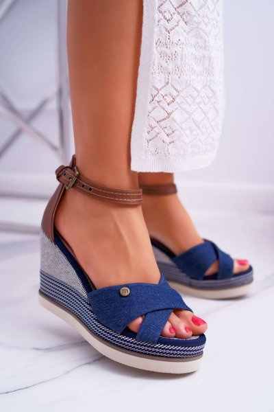 Sandales Plateforme Femme Jeans Bleu Marine DoThis!