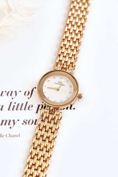 Montre pour femme Giorgio & Dario avec zircons cubiques sur le cadran doré