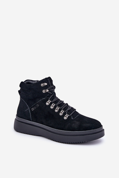 Bocanci de bărbați din suede căptușiți Big Star OO174187 negri