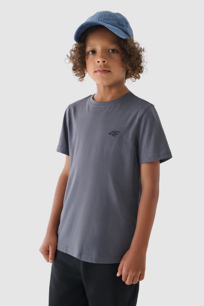 Jungen T-Shirt Glatt Baumwolle Grau 4F 4FJWMM00TTSHM1626-25S