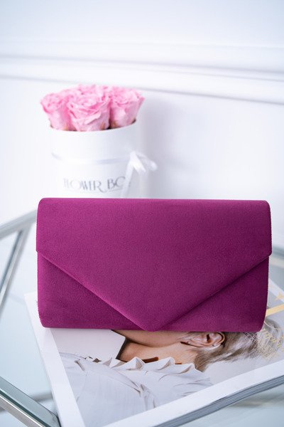 Sac à main pochette en daim pour femme Fuchsia