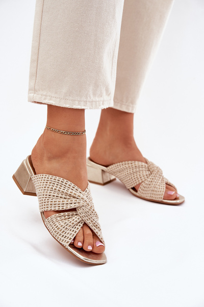 Damen Sandalen Auf Block Maciejka 06955-25 Beige-Gold