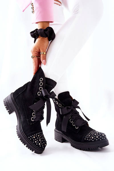 Bottes de travail en daim à plusieurs niveaux Lewski Shoes 3069 Noir