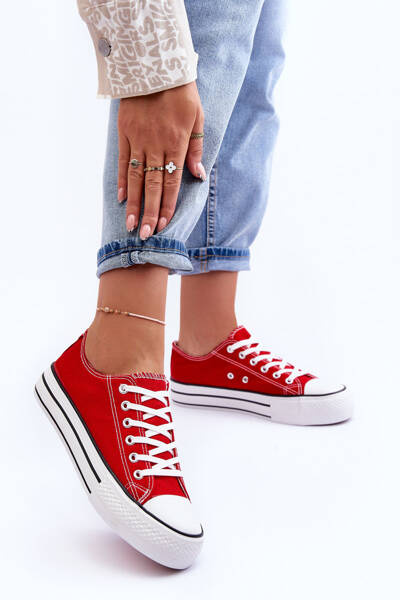 Niedrige Klassische Sneaker Mit Plattform Roter Jazlyn