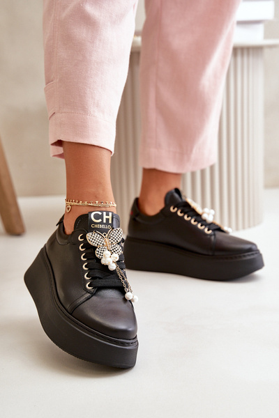 Sneakers din piele femei CheBello 4292 negru