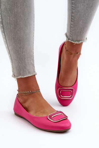 Ballerines avec décoration en cuir écologique rose Enicoria