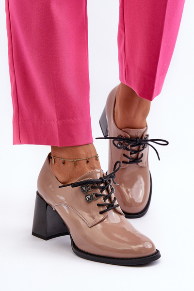 Escarpins Femme Cuir Verni Beige Nelione