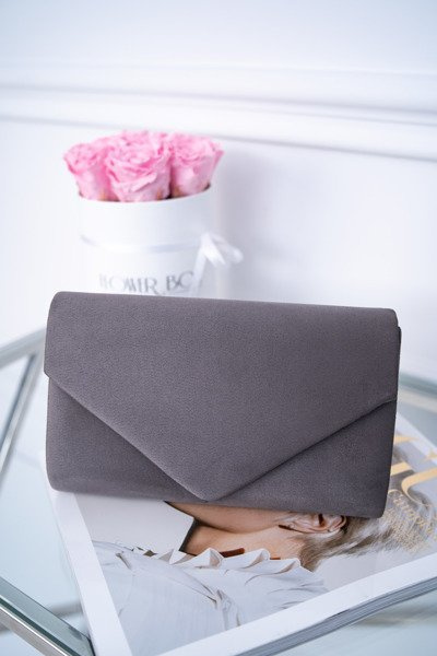Damenhandtasche aus Wildleder Grau Clutch Bag