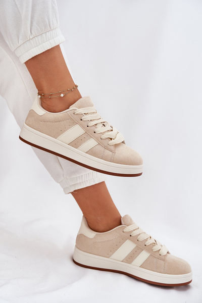 Damen Sneakers Aus Eko Wildleder Beige Arlenina