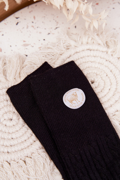 Chaussettes longues pour femmes en laine Noires
