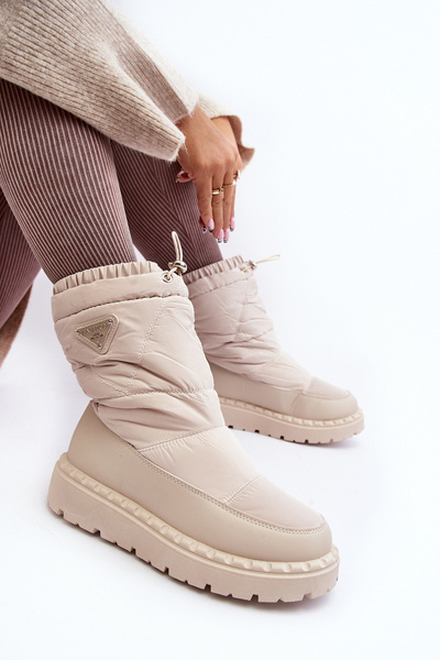 Damen Schneestiefel mit dicker Sohle in hellem Beige Lureta