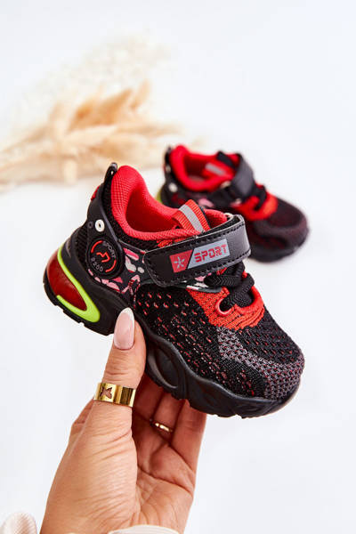 Sportschuhe für Kinder mit Klettverschluss Schwarz-Rot Lillo