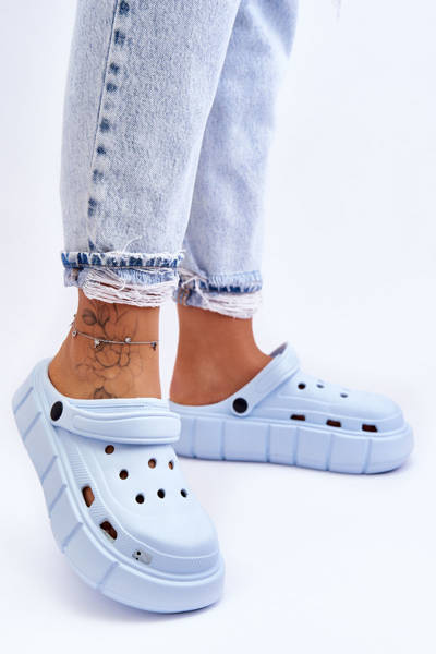 Damen-Schaumstoffplattform Crocs Hellblau Beckett