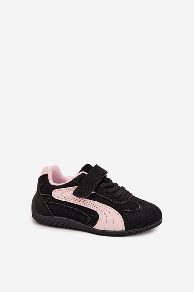 Chaussures de sport pour enfants à scratch Noir Rose Perrin