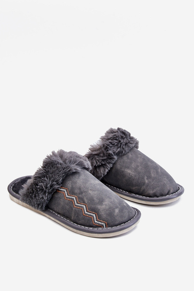 Chaussons Chauds Avec Fourrure Pour Homme Gris Aron