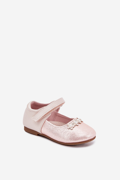 Balerini Pentru Copii Cu Velcro Și Flori Roz Nikione