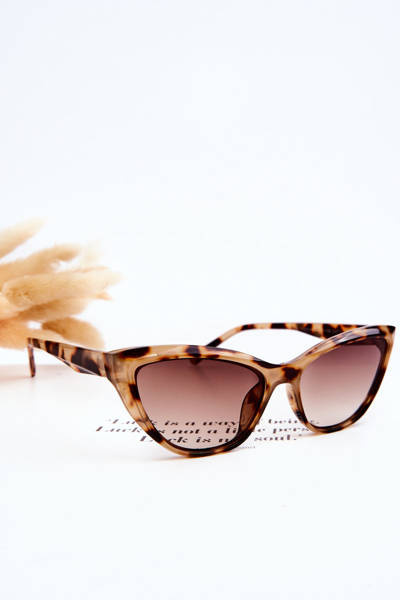 Madingi kačių akių akiniai nuo saulės V090169 Leopard Beige