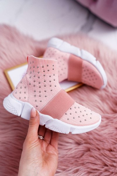 Gyermek ifjúsági felcsúsztatható sportcipő Pink Delma