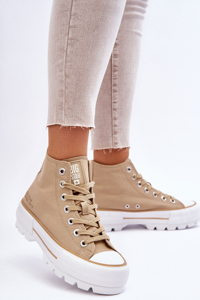 Aukšto audinio platforminiai sportbačiai Big Star LL274160 Beige