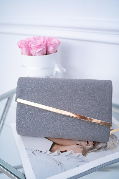 Graphitfarbene Glitzer-Abendhandtasche für Frauen