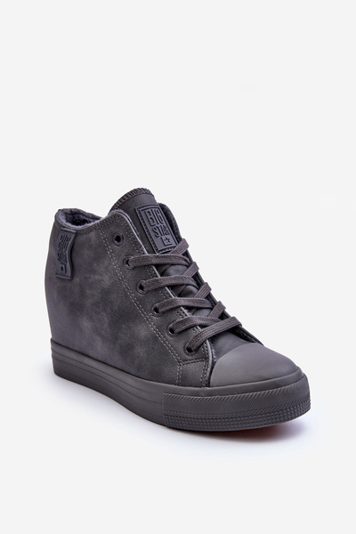 Baskets en cuir pour femmes sur plateforme Big Star MM274005 gris