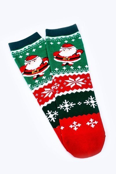 Women's Socks With Christmas Patterns COSAS Green