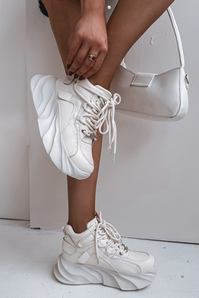 Női sneaker valódi bőr GOE SS2N4037 Elhalványult Fehér