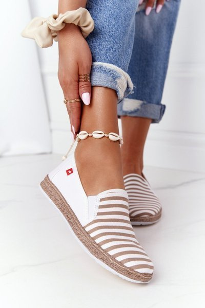Big Star Damen Espadrilles HH276001 Beige und Weiß